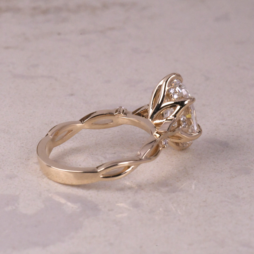 Oval Lab Diamond Split Shank Ring