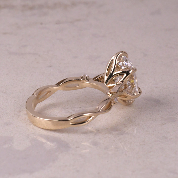 Oval Lab Diamond Split Shank Ring