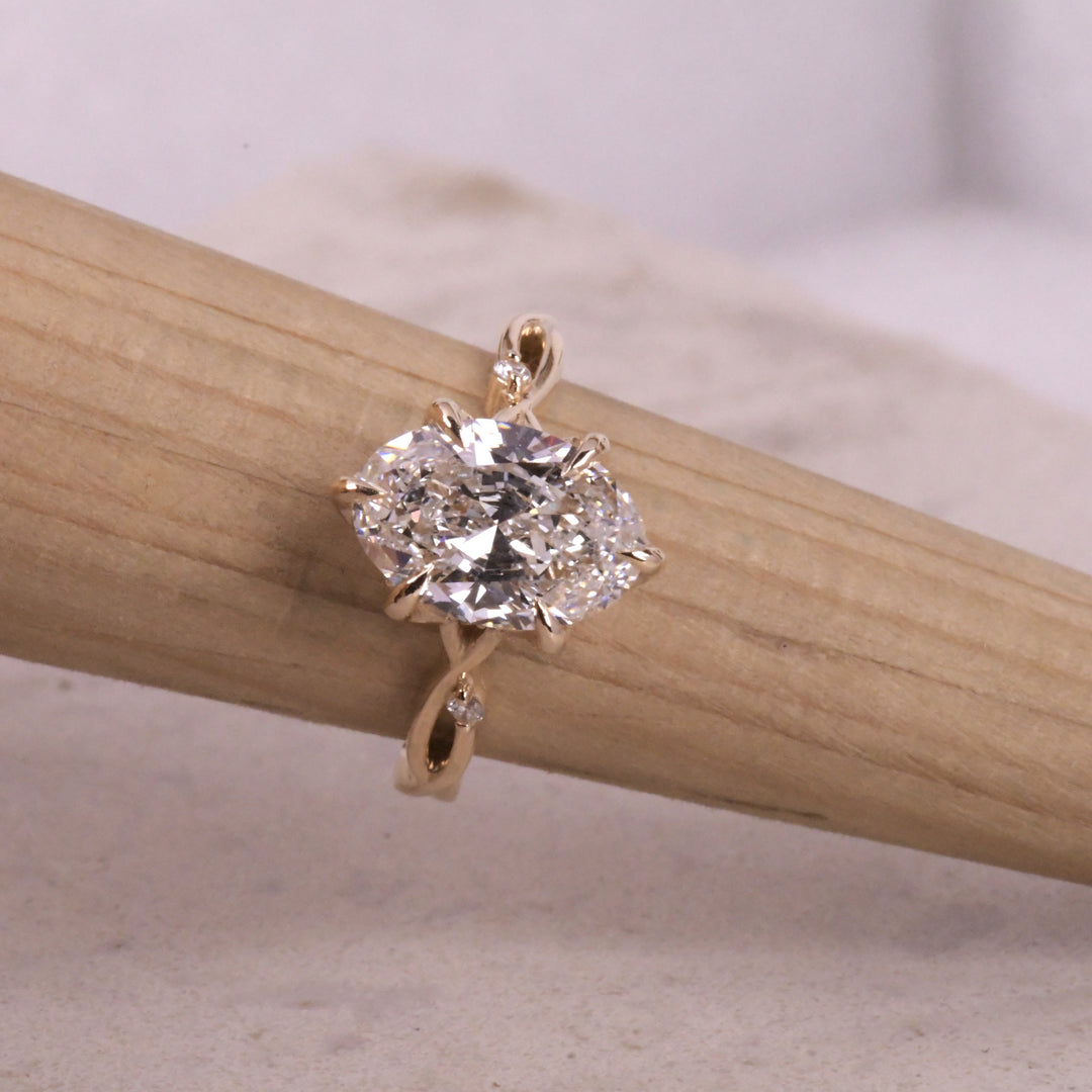 Oval Lab Diamond Split Shank Ring