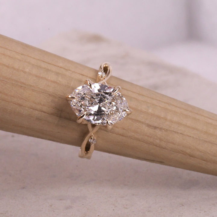 Oval Lab Diamond Split Shank Ring