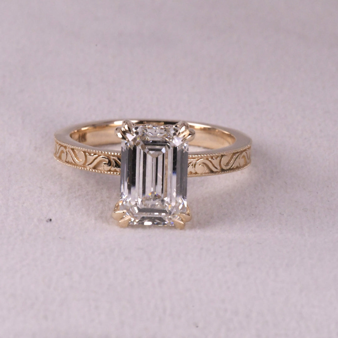 Radiant Cut halo Art Deco Ring