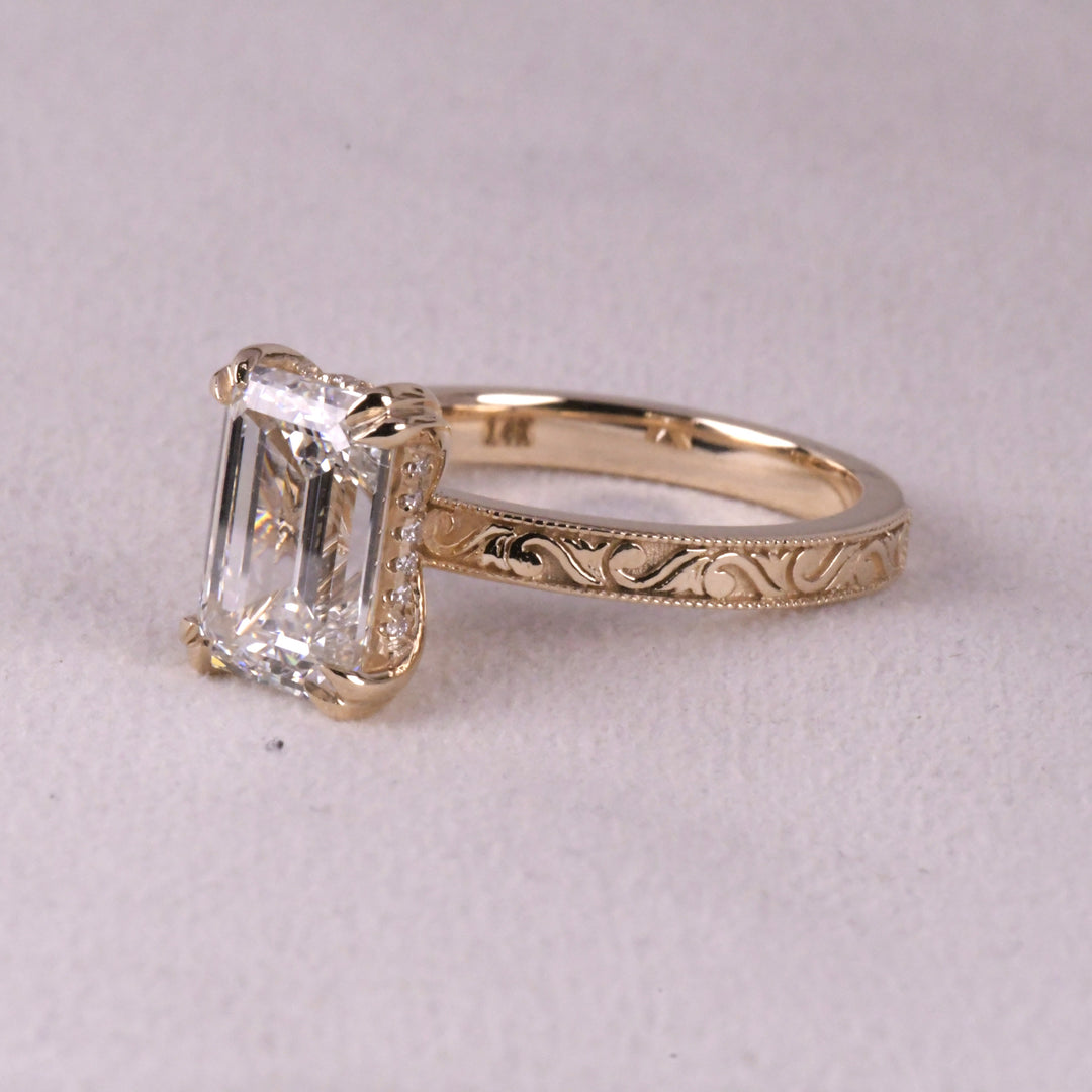 Radiant Cut halo Art Deco Ring