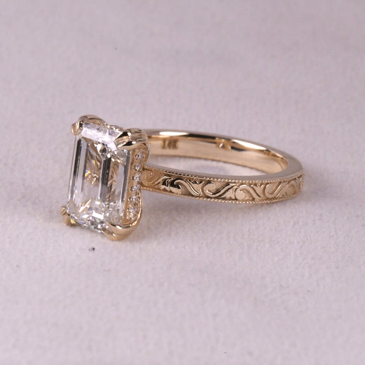 Radiant Cut halo Art Deco Ring
