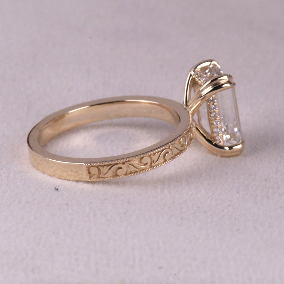 Radiant Cut halo Art Deco Ring