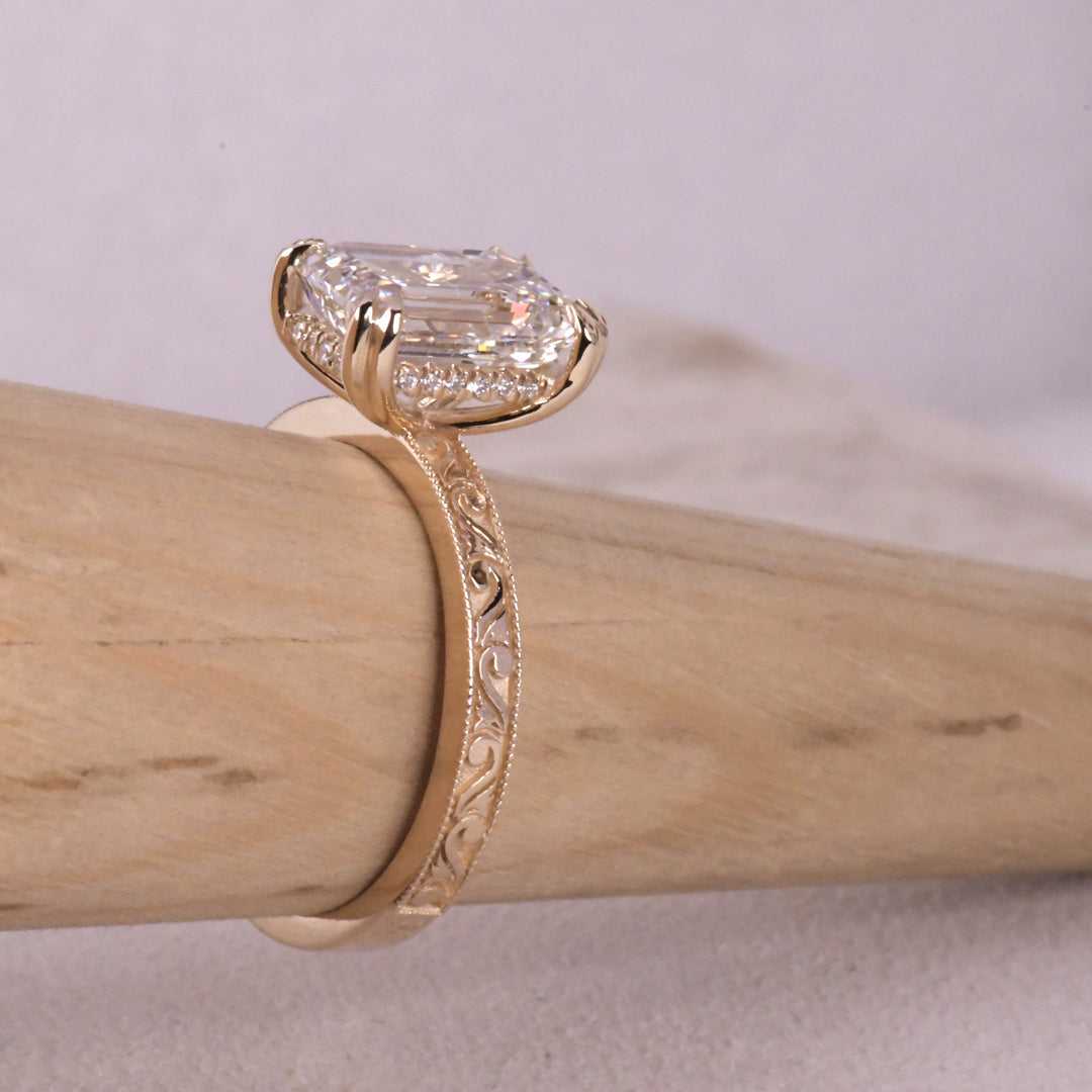 Radiant Cut halo Art Deco Ring