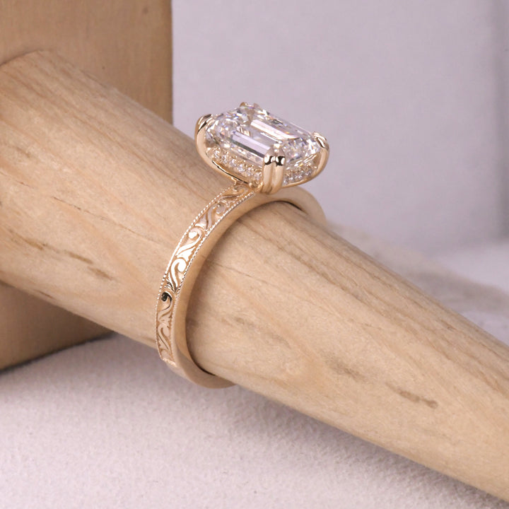 Radiant Cut halo Art Deco Ring