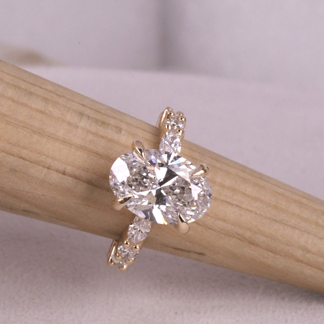 Oval Accent Solitaire ring
