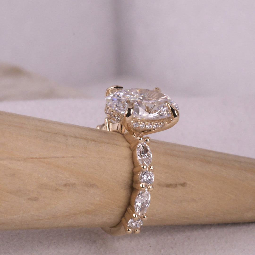 Oval Accent Solitaire ring