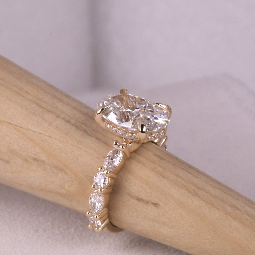 Oval Accent Solitaire ring