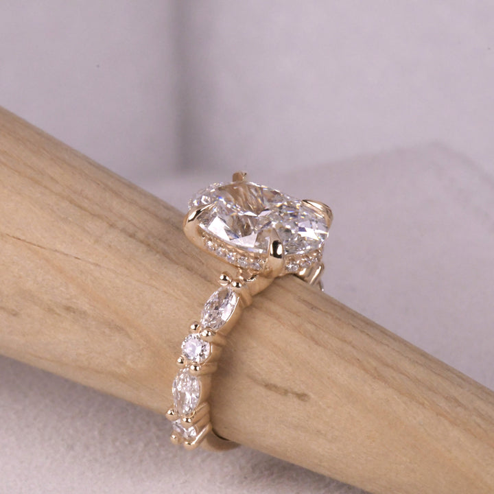 Oval Accent Solitaire ring