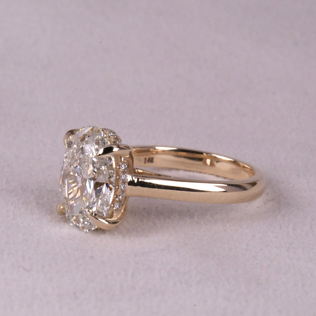Oval Lab Grown Diamond Hidden Halo Ring