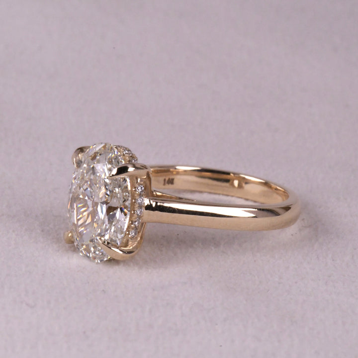 Oval Lab Grown Diamond Hidden Halo Ring