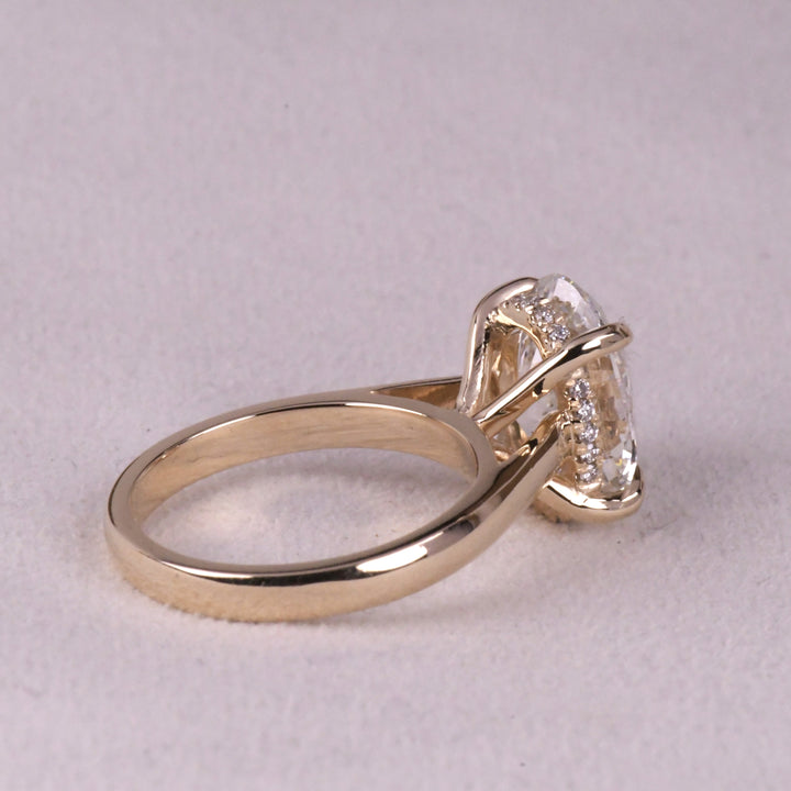 Oval Lab Grown Diamond Hidden Halo Ring