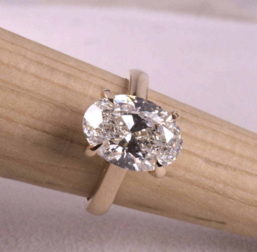 Oval Lab Grown Diamond Hidden Halo Ring