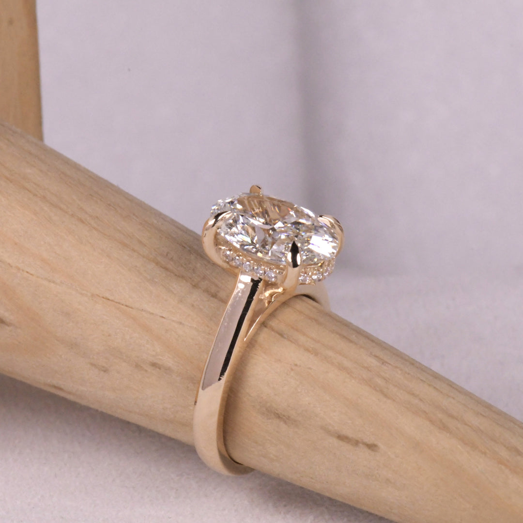 Oval Lab Grown Diamond Hidden Halo Ring