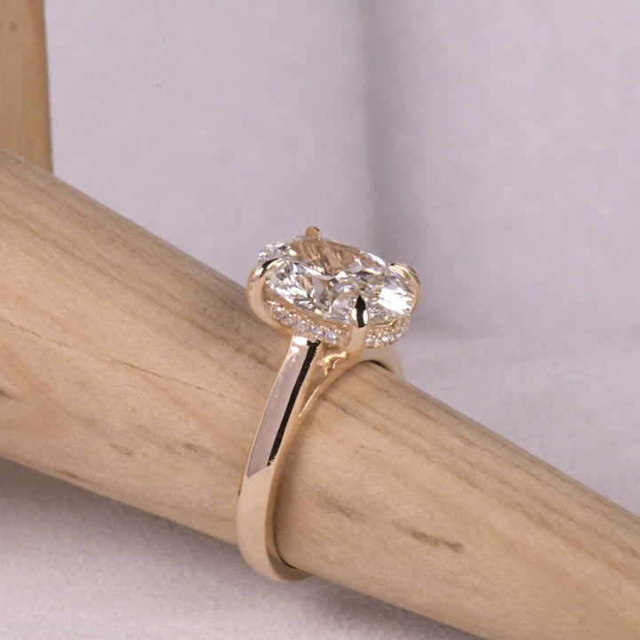 Oval Lab Grown Diamond Hidden Halo Ring
