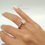 2.80Ct Radiant Cut Solitaire Diamond Engagement Ring 14K White Gold Plated