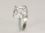 5 Carat (10mm) Asscher Cut Diamond Solitaire Engagement Ring 14K White Gold