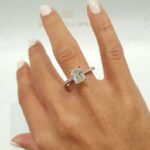 2.80Ct Radiant Cut Solitaire Diamond Engagement Ring 14K White Gold Plated