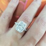 3.30 Ctw Radiant Cut Diamond Solitaire Luxury Engagement Ring 14k Gold Plated