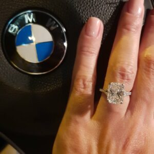 3.30 Ctw Radiant Cut Diamond Solitaire Luxury Engagement Ring 14k Gold Plated
