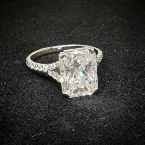 3.30 Ctw Radiant Cut Diamond Solitaire Luxury Engagement Ring 14k Gold Plated