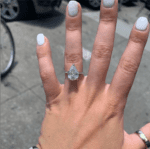 2.83 Ctw Pear Shape Brilliant VVS1 Diamond Engagement Ring 925 Sterling Silver