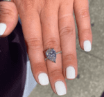 2.83 Ctw Pear Shape Brilliant VVS1 Diamond Engagement Ring 925 Sterling Silver