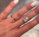 2.83 Ctw Pear Shape Brilliant VVS1 Diamond Engagement Ring 925 Sterling Silver