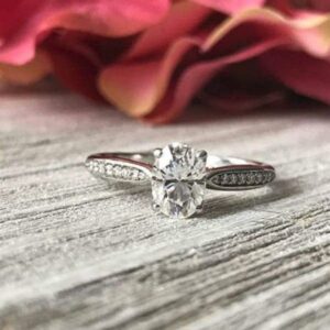 2.30 Carat Oval Cut Solitaire Diamond Promise Engagement Ring 14k Gold Plated