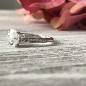 2.30 Carat Oval Cut Solitaire Diamond Promise Engagement Ring 14k Gold Plated