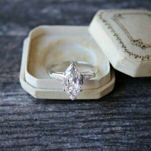 2.88 Ctw Antique Diamond Marquise 3 Stone Engagement Ring 925 Sterling Silver