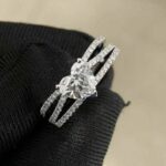 1.77CT Heart Cut White Diamond Split Shank Engagement Bridal Ring 10k White Gold