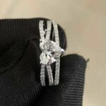 1.77CT Heart Cut White Diamond Split Shank Engagement Bridal Ring 10k White Gold