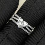 1.77CT Heart Cut White Diamond Split Shank Engagement Bridal Ring 10k White Gold