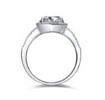 2.50 ctw Heart Shape Diamond Halo Valentin's Ring Engagement Ring 14k White Gold