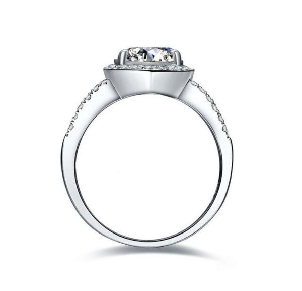 2.50 ctw Heart Shape Diamond Halo Valentin's Ring Engagement Ring 14k White Gold