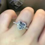 2.50 ctw Heart Shape Diamond Halo Valentin's Ring Engagement Ring 14k White Gold