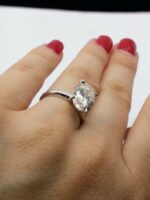 4.00 Ct Solitaire Oval Cut Diamond Classic Engagement Ring 925 Sterling Silver
