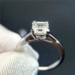 2.Carat White Asscher Diamond Anniversary Engagement Ring 14k Gold Plated