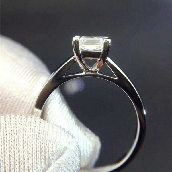 2.Carat White Asscher Diamond Anniversary Engagement Ring 14k Gold Plated