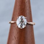2.10 Carat Oval Cut Brilliant Diamond Promise Ring Engagement Ring 10k Rose Gold