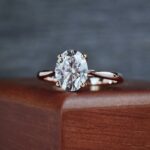 2.10 Carat Oval Cut Brilliant Diamond Promise Ring Engagement Ring 10k Rose Gold