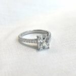 3.Ct Solitaire Radiant Diamond Engagement Ring Solid 14K White Gold