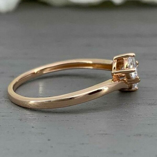 2.00 Ctw Solitaire Round 2 Stone Diamond Engagement Ring 14k Yellow Gold