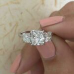 3 Stone 2.70Ctw Cushion Cut Solitaire Diamond Engagement Ring 925 Sterling Silver