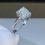 2.50 Ctw Asscher Cut White Diamond Solitaire Engagement Ring 925 Sterling Silver