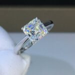 2.50 Ctw Asscher Cut White Diamond Solitaire Engagement Ring 925 Sterling Silver
