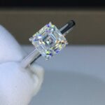 2.50 Ctw Asscher Cut White Diamond Solitaire Engagement Ring 925 Sterling Silver