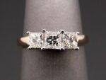 2.30Ct Forever Princess Diamond 3 Stone Engagement Ring 14k Yellow Gold